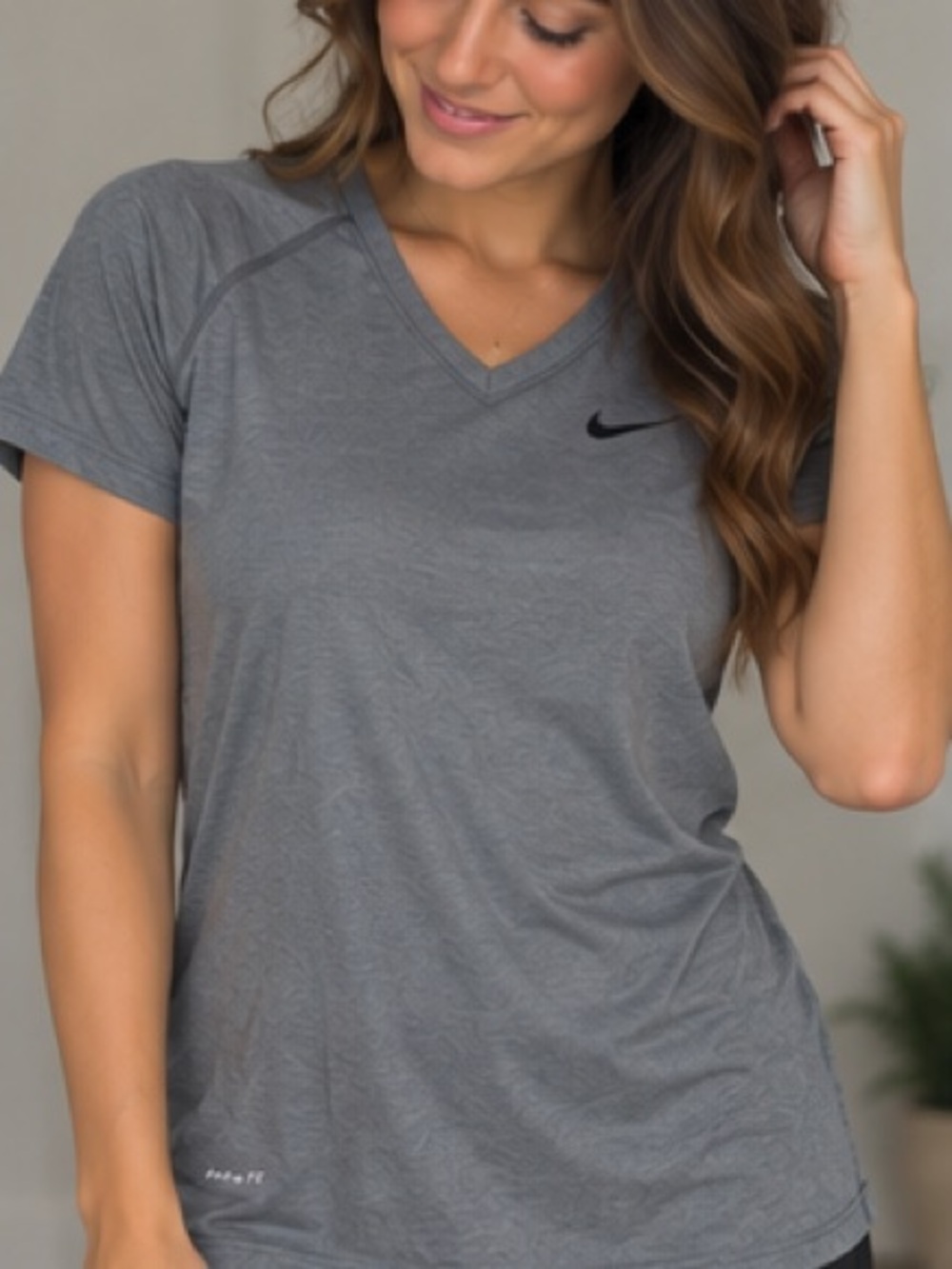 Large Nike combat grey vneck short sleeve